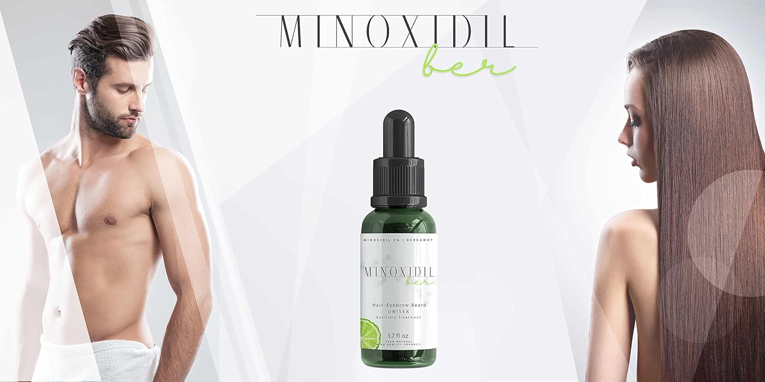 Treatment for Beard and Hair Minoxidil 5% Bergamot Concentrate MINOXIDILBER. For hair regrowth, Hair loss treatment, Thicker hair. Beard regrowth treatment