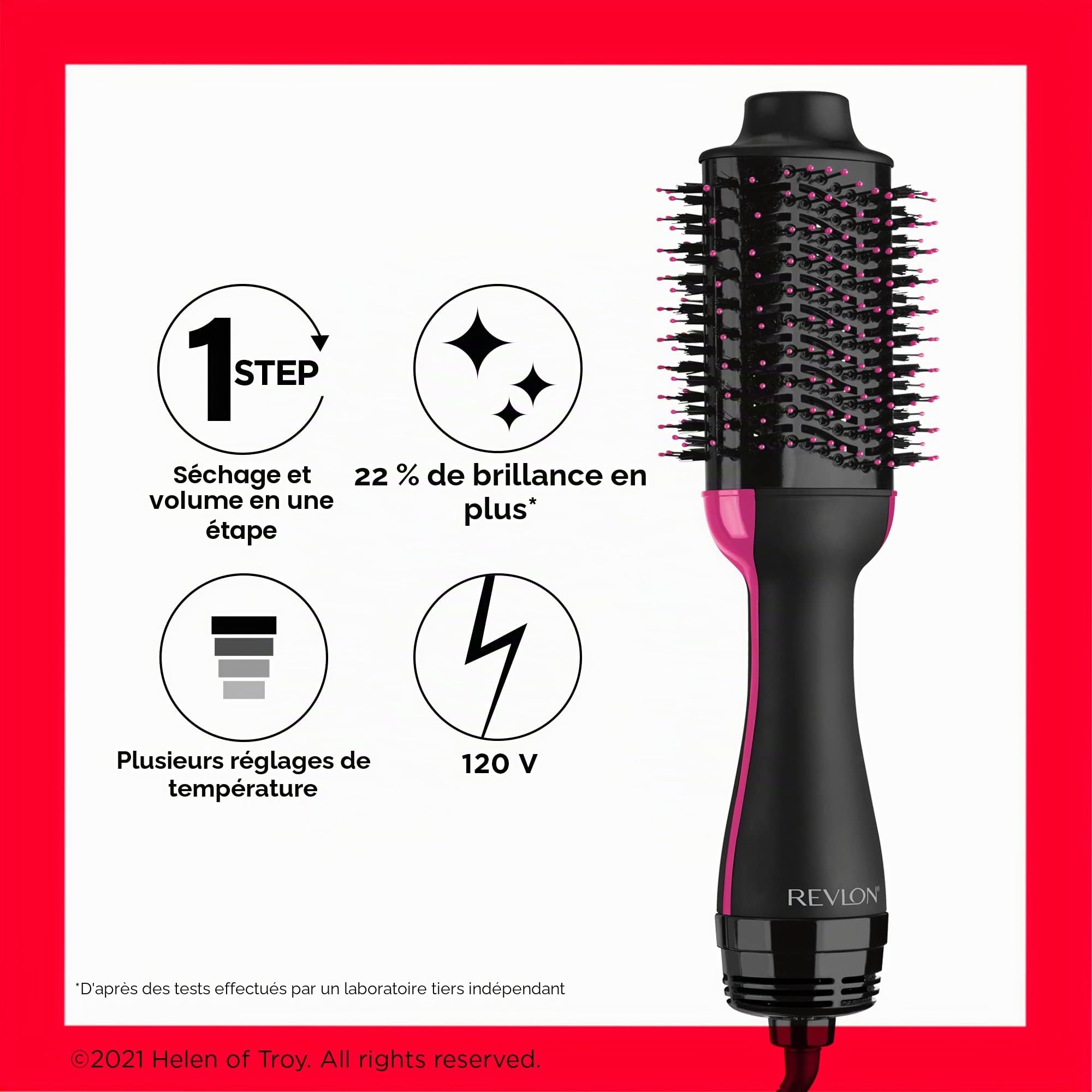 Revlon Salon Sèche-cheveux One-Step et Volumiseur (One-Step, TECHNOLOGIE IONE et CÉRAMIQUE, cheveux moyens à longs) RVDR5222UK - Système de prise britannique