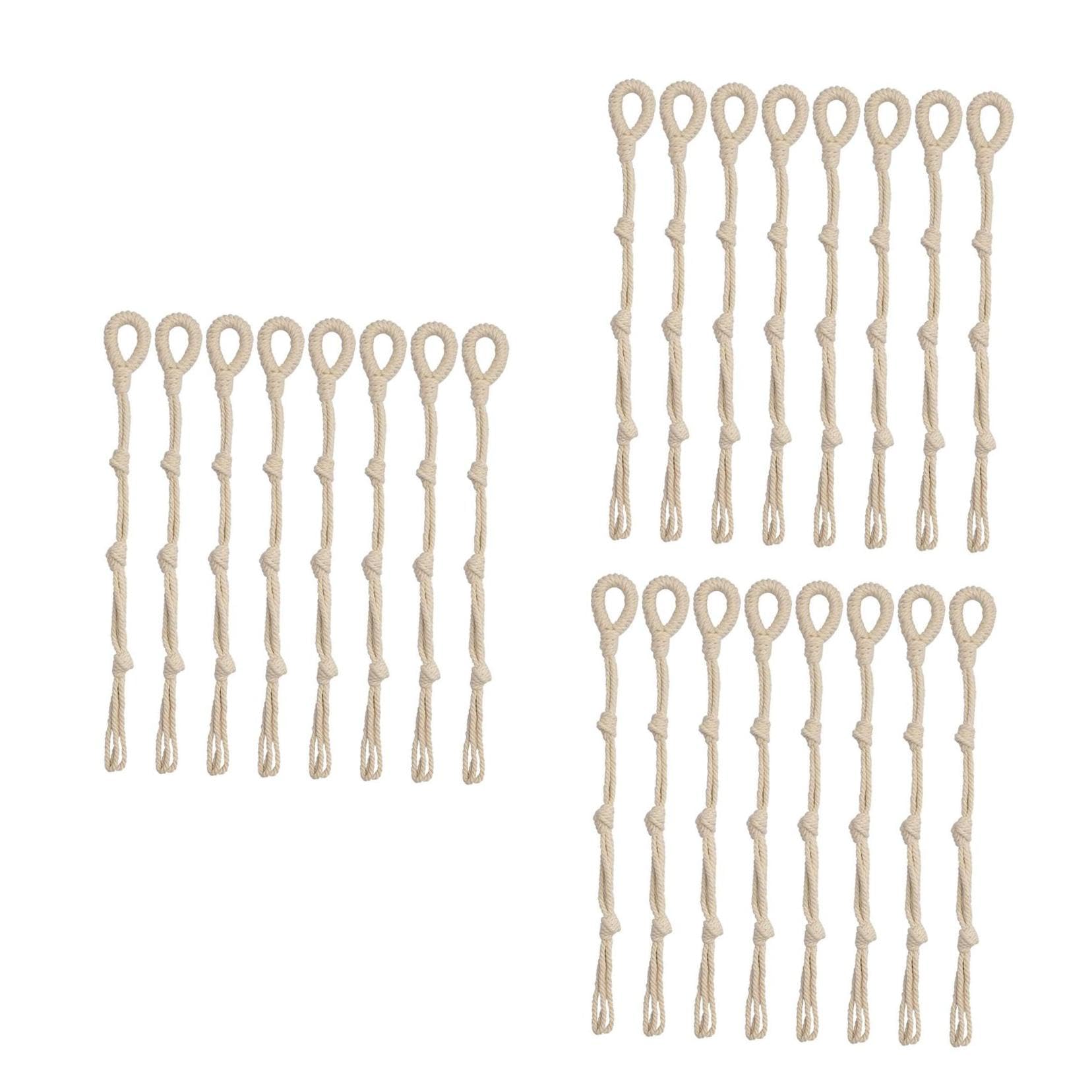 3 Ensembles Rallonge De Crochet Pour Plante Cintre Jardinière Suspendue D'extérieur Corde À Suspendre Pour Pot De Fleurs Corde Suspendue Pour Pot De Fleurs Coton Beige 8 Pièces * 3