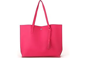 Women's Top Handle Tote Bag - Stylish Faux Leather Handbag with Tassel