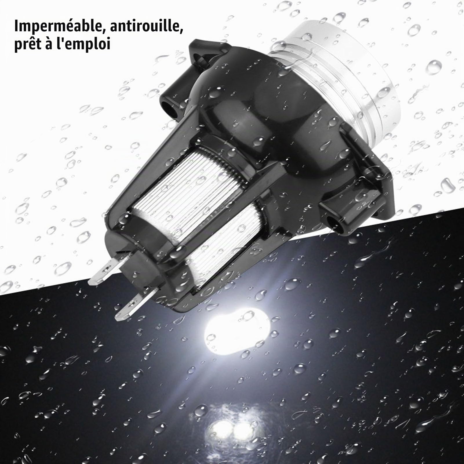 Qiilu Ensemble de 2 anneaux lumineux LED Angel Eyes de 12 W, blanc xénon 6000 K, pour phares Série 3 E90 E91 (2005-2008)