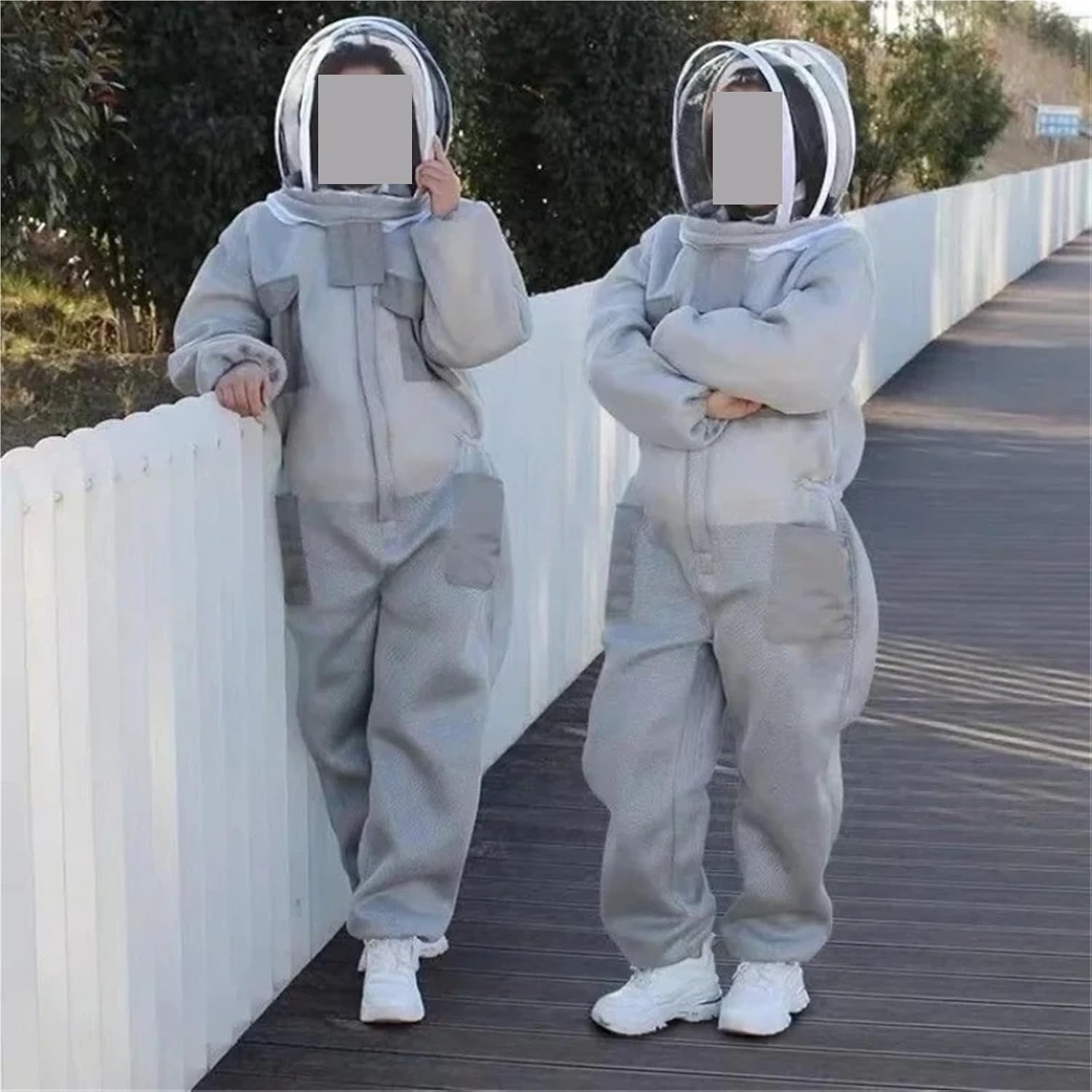 Beekeeping, Beekeeping Suit, Made of 3D Breathable Cotton Fabric, Full-Body Protective Clothing,for Beekeepers(Gray_XXL)