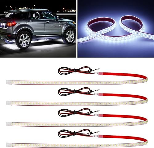 Tira de luz LED de 12 V para automóvil tira de luz interior de automóvil de 24 pulgadas IP68 impermeable cortable para automóviles motocicletas