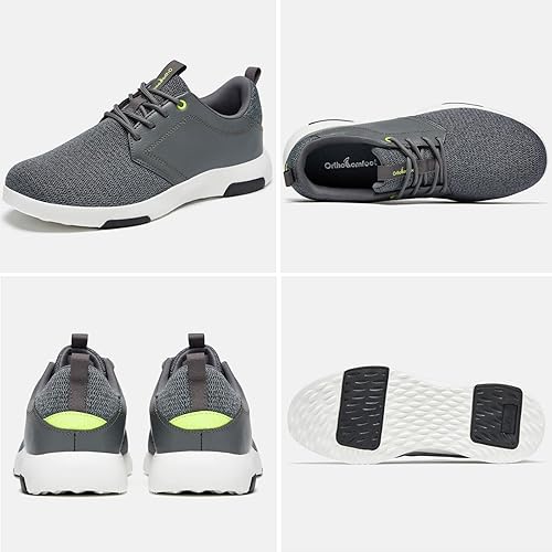 Miniatura 8 de OrthoComfoot Zapatillas ortopédicas de moda para hombre con soporte de arco cómodos zapatos para caminar para fascitis plantar, zapatos casuales