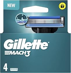 Gillette Lames de Rasoir Homme Mach 3, Pack de 4
