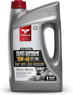 Triax Fleet Supreme 15W-40 API CK-4 Full Synthetic Heavy Duty Diesel Engine Oil | Moly Boron Friction Modified | Extended Drain (1 Gallon)