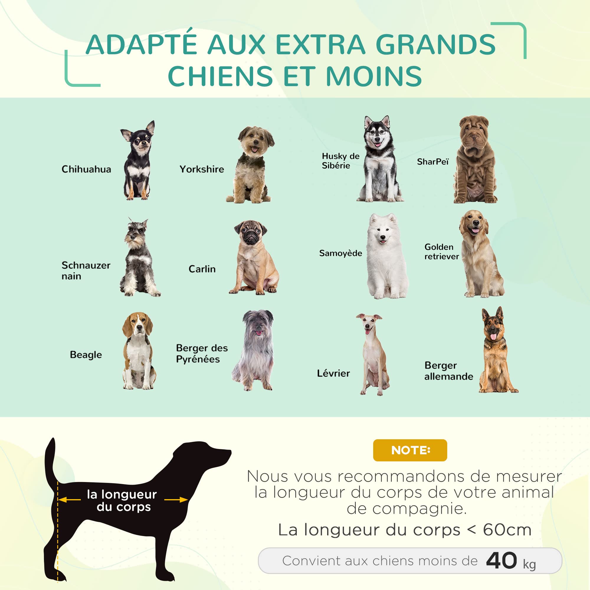 PawHut Lit pour Chien Chat XXL Grand Confort sur Pieds lit de Camp 130L x 90l x 20H cm textilène Micro-perforé Noir