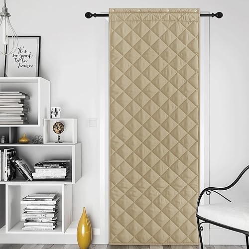 Miniatura 24 de NICETOWN Cortina de puerta con aislamiento térmico para interiores y exteriores, bloqueador de corrientes de aire de 26 x 78 pulgadas de grosor