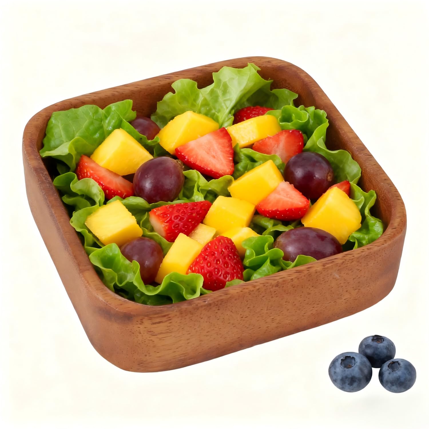 Grand Bol En Bois Massif - Saladier Rustique Pour Fruits, Pâtes, Pain - Décoration De Table - 14