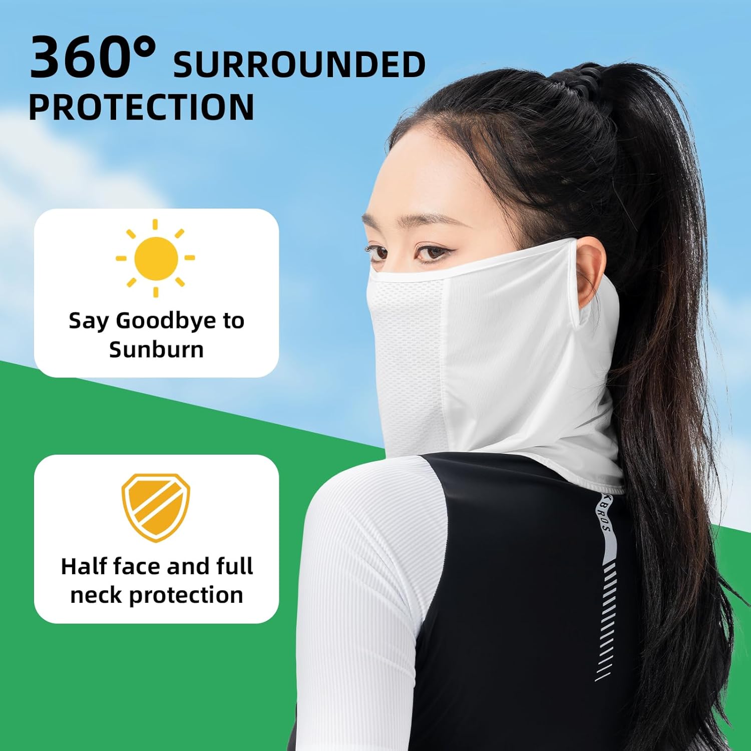 ROCKBROS Neck Gaiter, UPF 50+ Cooling Face Cover, UV Protection Ice Silk Neck Cover, Breathable Neck Gaiters for Men Women - Image 4