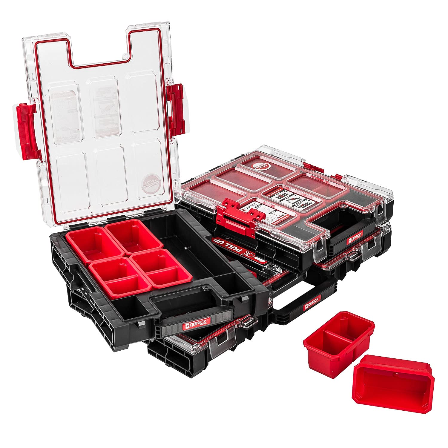 3 tlg SET Sortimentskasten mit herausnehmbaren Fächern – 24 Stück Ausziehbare Cubs - Kleinteilemagazin Sortierbox mit Deckel Sortierkasten Sortierkoffer Werkzeugbox