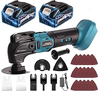 Oscillating Multitool, Brushless Cordless Multifunction Tool for 2 PCS Batteries 21V 4.0Ah, 26 PCS Kit with Additional Handle for Cutting, 6 Variables, 8500-22000 RPM