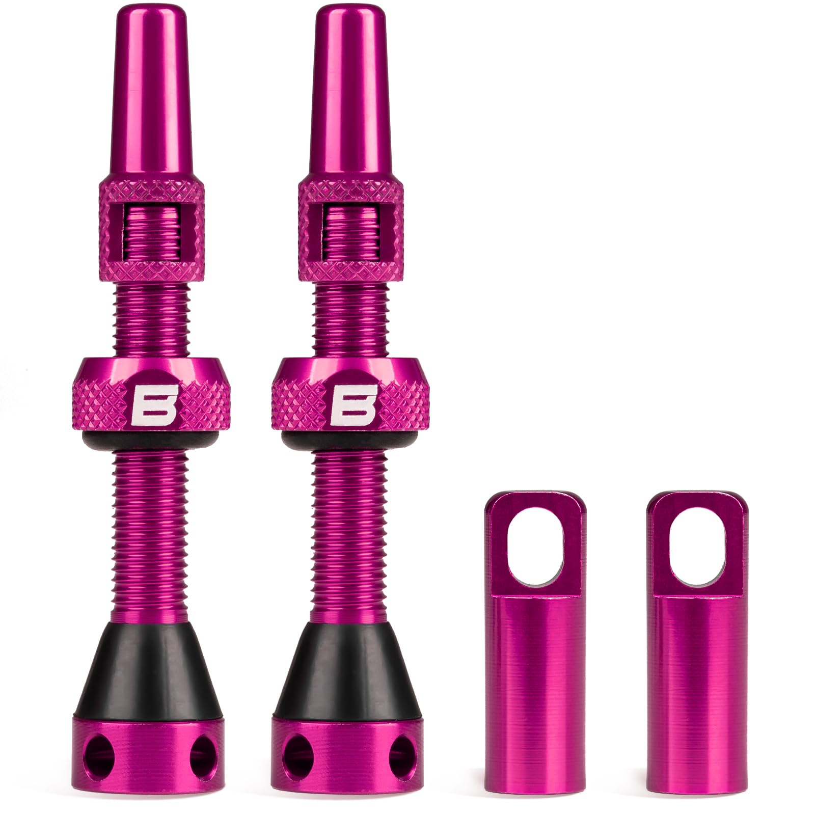 BWSHLF Tubeless Presta Valve Stem 40/44/55/60/65/80/100 mm, Super Light Alloy Presta Valve Stem Kit with Valve Core Remover Tool and Valve Stem Caps -