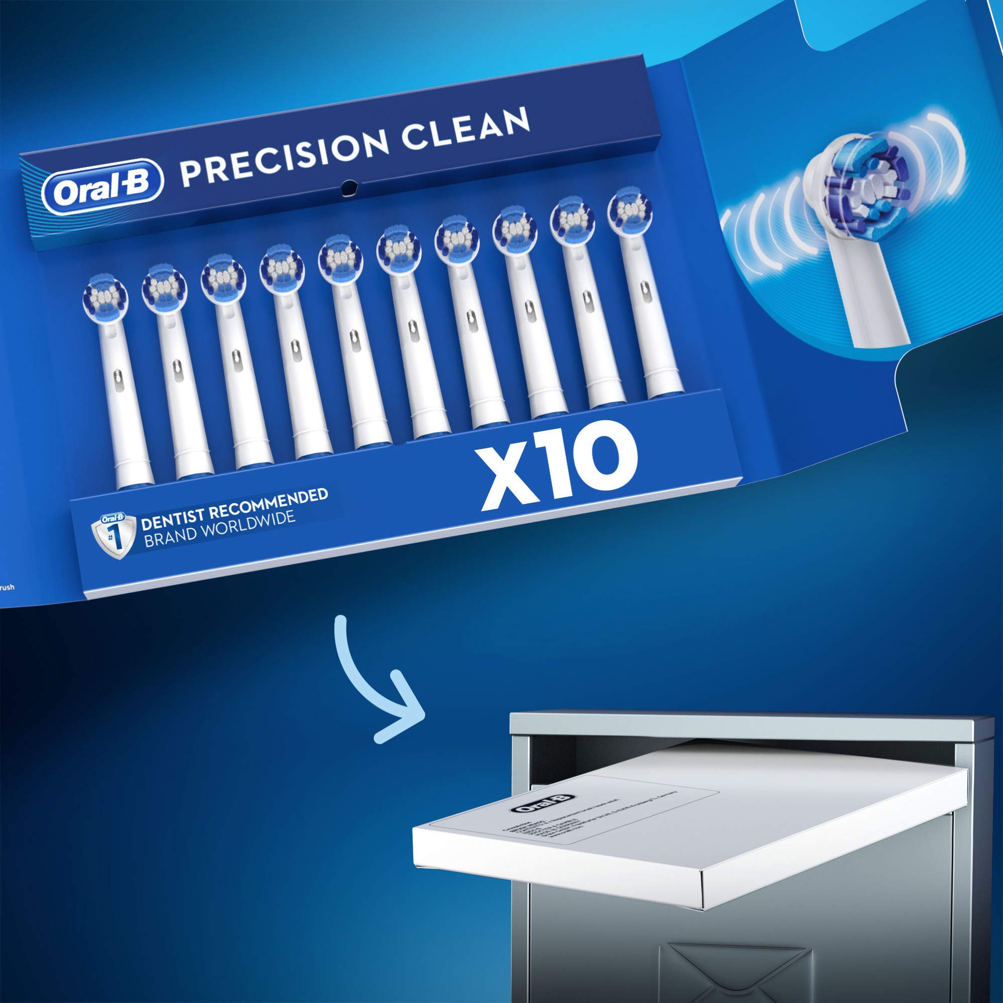 Oral-B Precision Clean - Pack de 10 cabezales de recambio para cepillo de dientes eléctrico, recargable