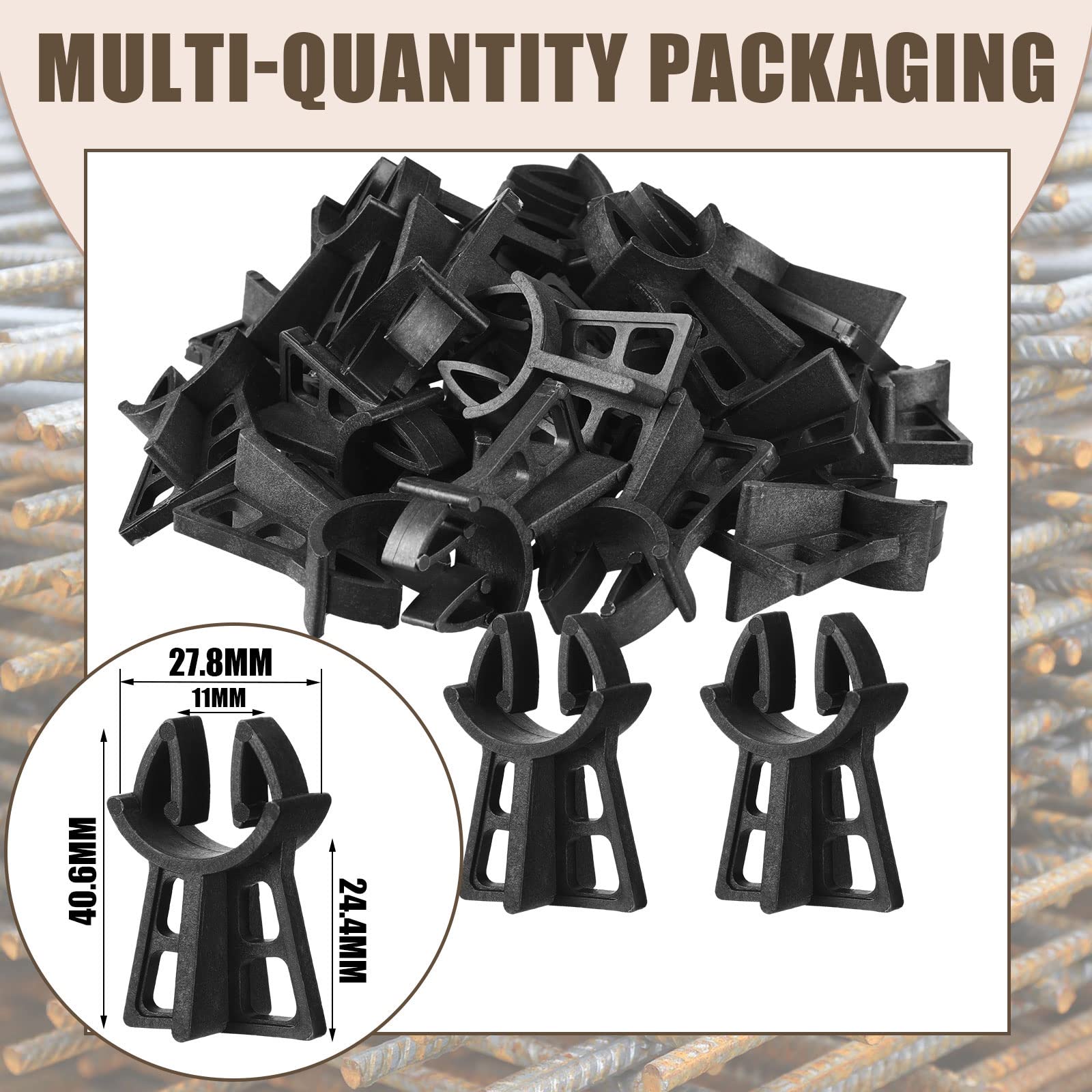 Strasee 100Pcs Plastic Rebar Chairs - Heavy Duty Supports For #3-#5 Rebar Concrete Work 2 thumbnail image
