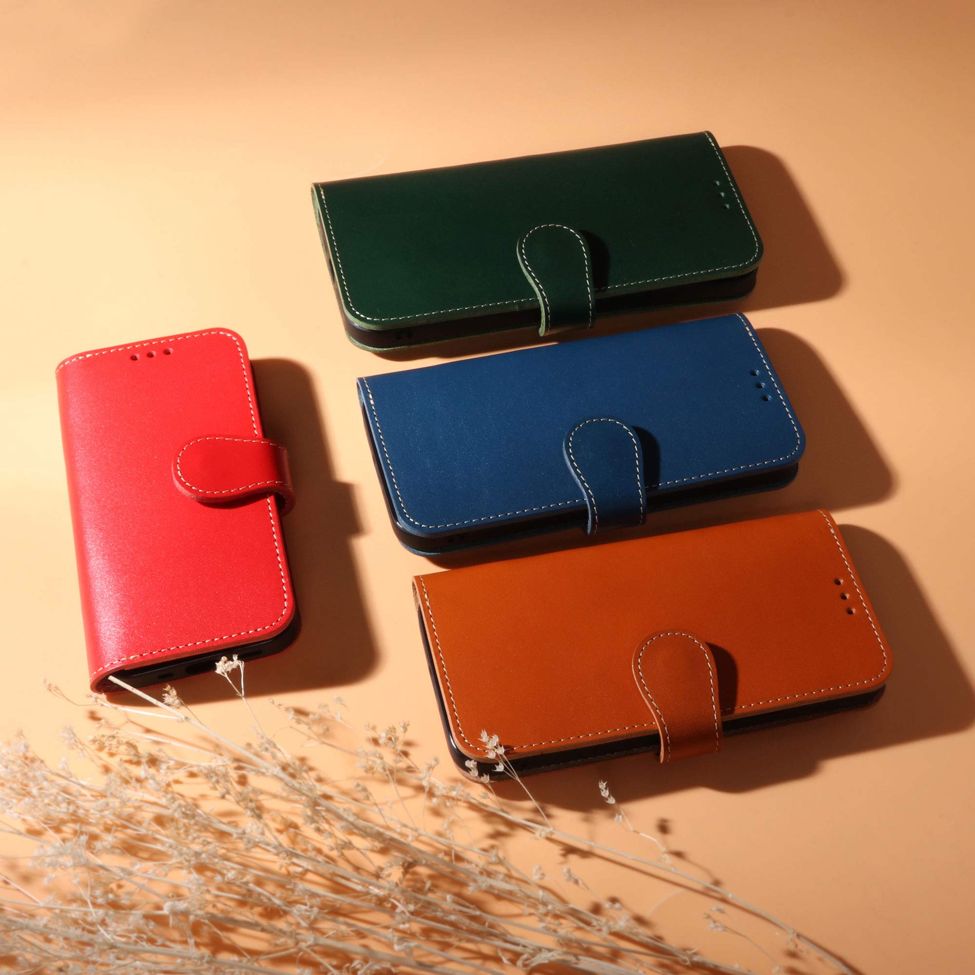 Amazon.co.jp: HANATORA iPhone12mini ケース 手帳型 本革