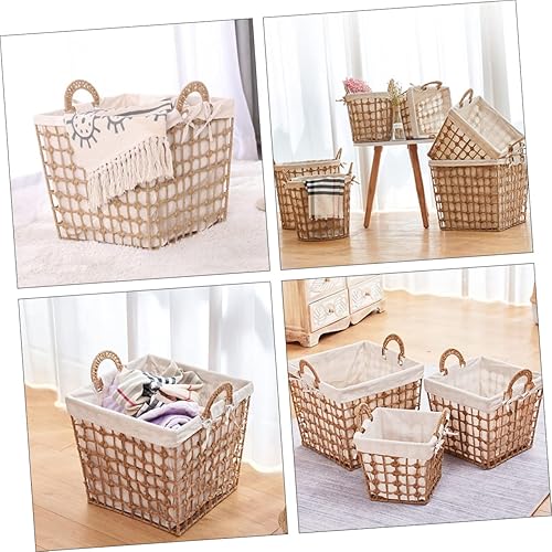 Miniatura 9 de 1 cesta de lavandería tejida para niños, organizador de almacenamiento para ropa de niños, cesta de almacenamiento plegable, cesta de almacenamiento