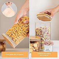 Vista 7 de YUNCANG Glass Storage Jars 27oz [Set of 6],Clear Glass Food Storage Containers with Airtight Bamboo Lid Stackable Kitchen Canisters for