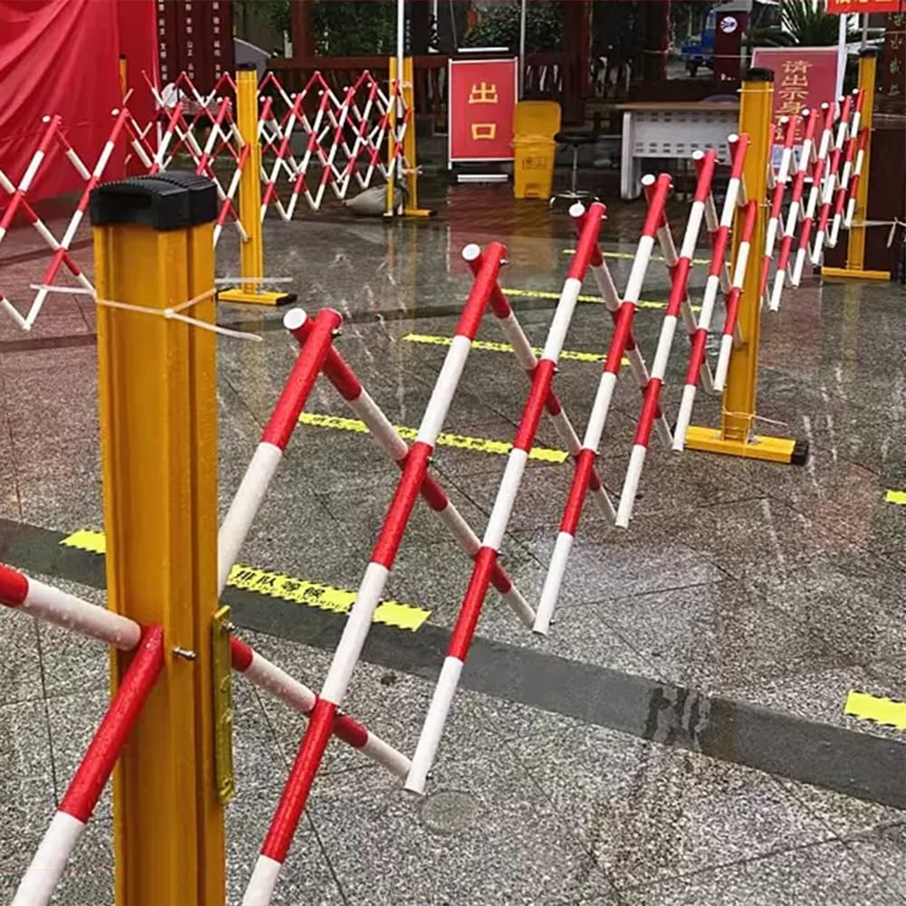 Bariera bezpieczeństwa, regulowana mobilna barykada z kółkami, przenośna składana bariera drogowa i bariera bezpieczeństwa do szkół, garażu, imprez plenerowych i dróg (czarna, 1,2 x 2,5 m)