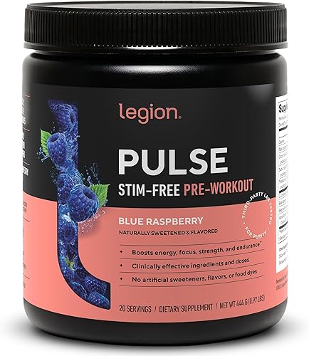 Miniatura 14 de LEGION Pulse Suplemento preentrenamiento – Bebida natural de óxido nítrico para aumentar la energía, sin creatina, endulzada naturalmente