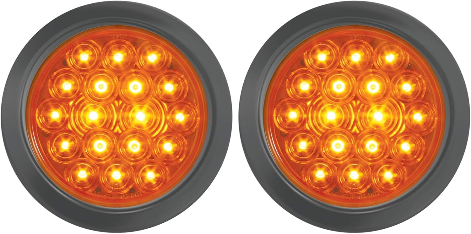 GG Grand General 76451 4 Inches Fleet Amber/Clear 18 LED Sealed Park/Turn Light
