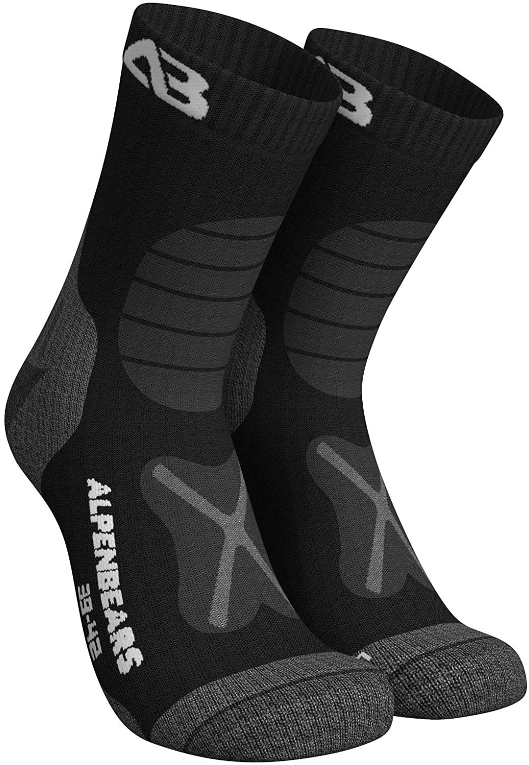 Calcetines de senderismo de lana merina pack de 2 pares para mujer hombre y niño
