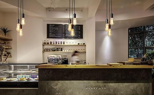 Miniatura 3 de Lámpara colgante industrial de 3 cabezales, iluminación vintage Edison triple cabezales, ajustables, lámparas colgantes de techo E26, luces modernas