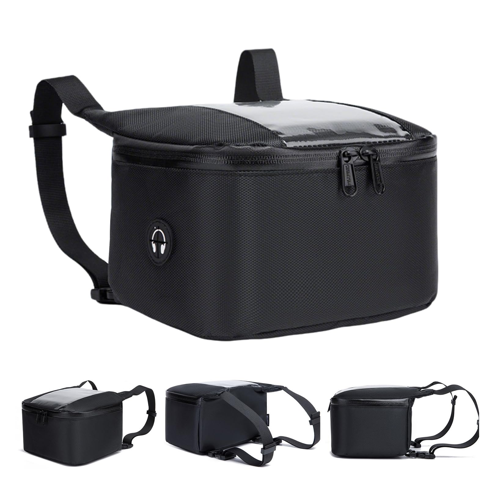 Borsa Anteriore Moto, Borsa Impermeabile per Manubrio, Borsa da Motociclo, Borsa con Touch Screen, Portaoggetti Grande Capacità 2L, Copertura Anti-Pioggia, Per Harley Triumph, Per Suzuki Honda Yamaha