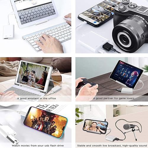 Miniatura 6 de Adaptador de cámara Lightning a USB certificado Apple MFi Adaptador USB 30 portátil 2 en 1 para iPhone 13 puerto de carga Lightning  lector de