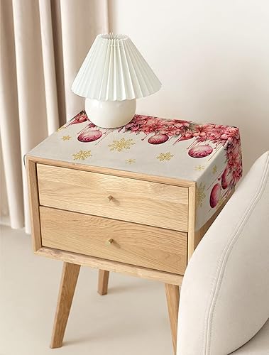 Miniatura 5 de Camino de mesa de flores de granja de 36 pulgadas corto, de lino de algodón, pequeño, cocina, comedor, mesa de café, decoración de tocador, camino