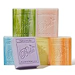 BELA Soap Variety Pack 3.3 OZ, Pack of 6, Long Lasting, French Triple Milled Bar Soap with Organic Shea Butter, Hand, Face and Body Wash Bar Made in Australia