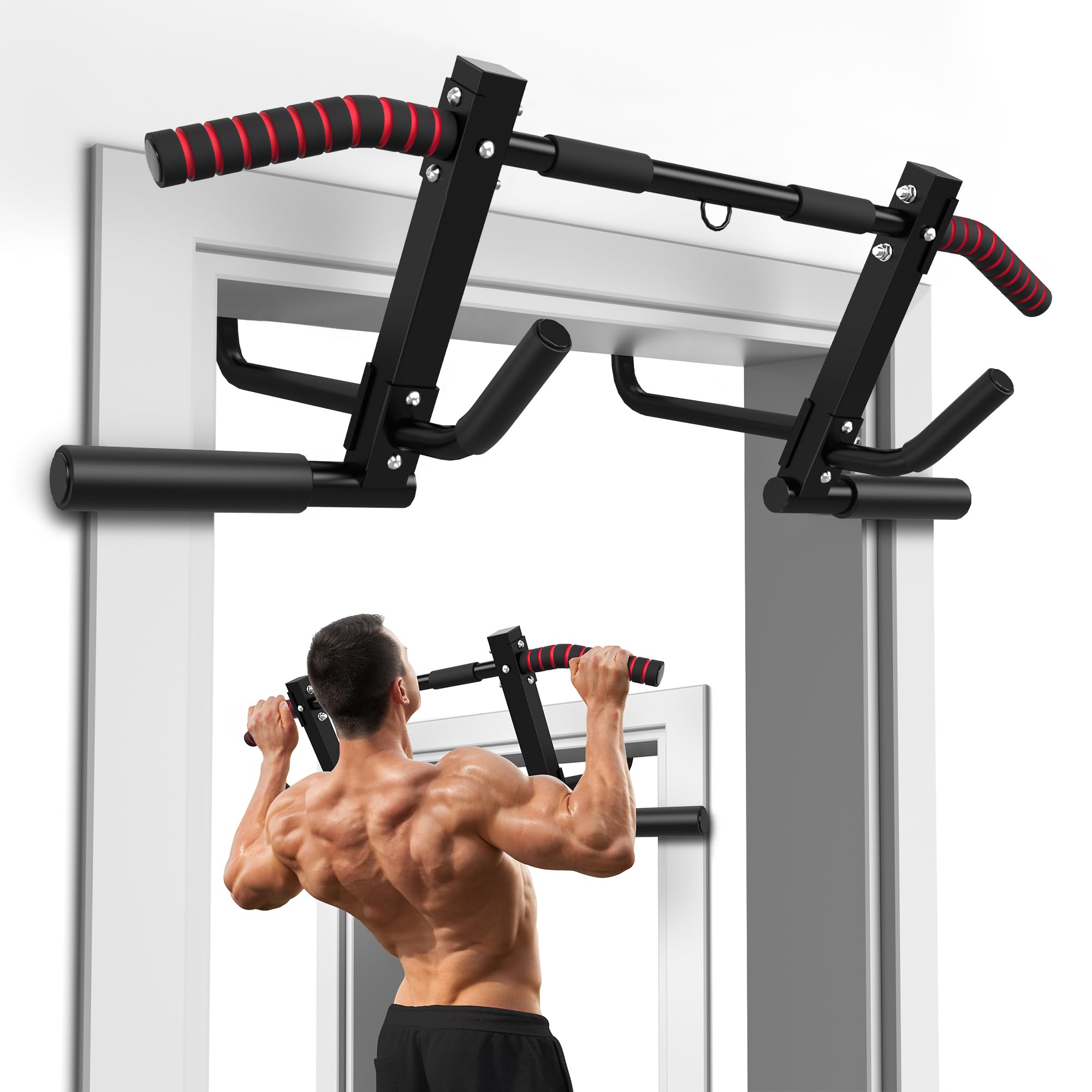 ONETWOFIT Barra de dominadas para marcos de puerta pull up bar