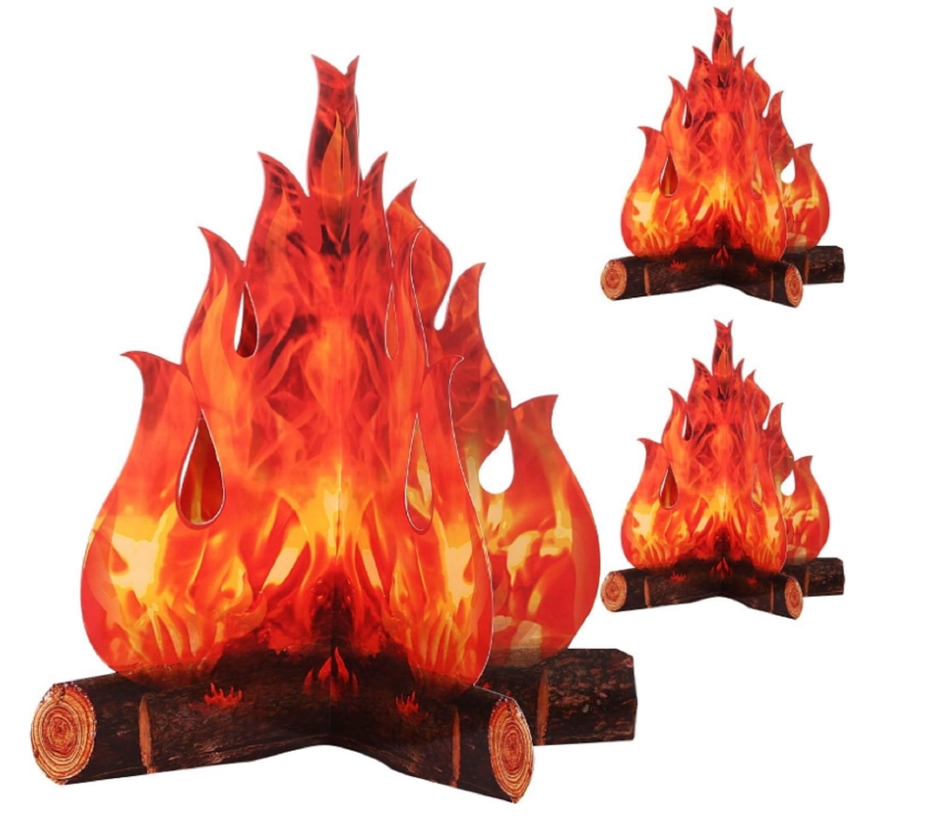 Faux feu de camp sans danger flammes artificielles 3D carton pour intérieur et enfants