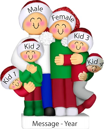 Miniatura 2 de Adornos de Navidad familiares 2024 para árbol familiar, adorno personalizado para familia de 6, adorno de familia de seis, adorno para nietos