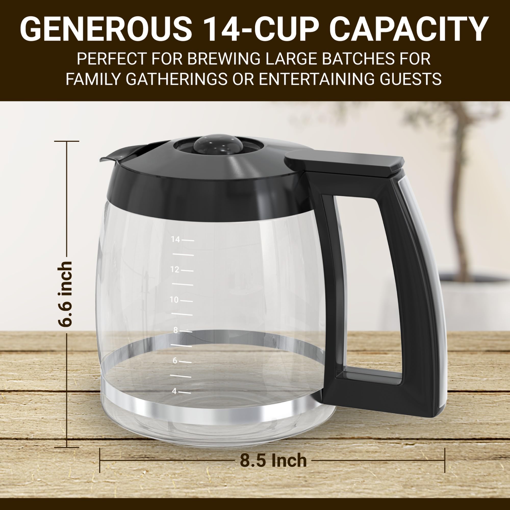 Caraffa Caffè Ricambio Cuisinart Caraffa Ricambio 14 Tazze Per Caffettiere Cuisinart Vetro Borosilicato Antiurto 516993