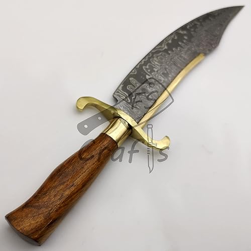 Miniatura 5 de Hecho a mano personalizado Damasco acero Alamo Musso Bowie cuchillo réplica cuchillo, Jim Bowie, JimBowie, cuchillo de caza, cuchillo de camping