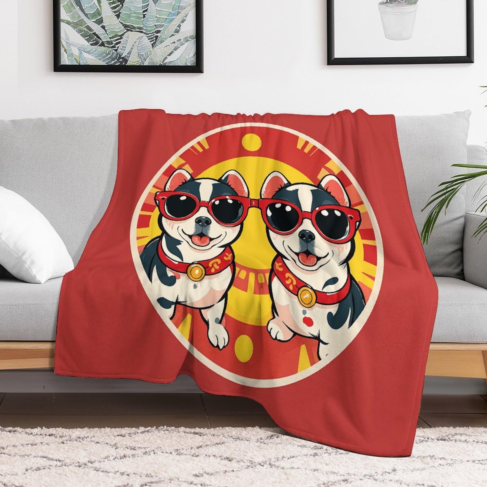 Couverture pour chien idéale climatisation et soirées fraîches grand plaid salon 177x203