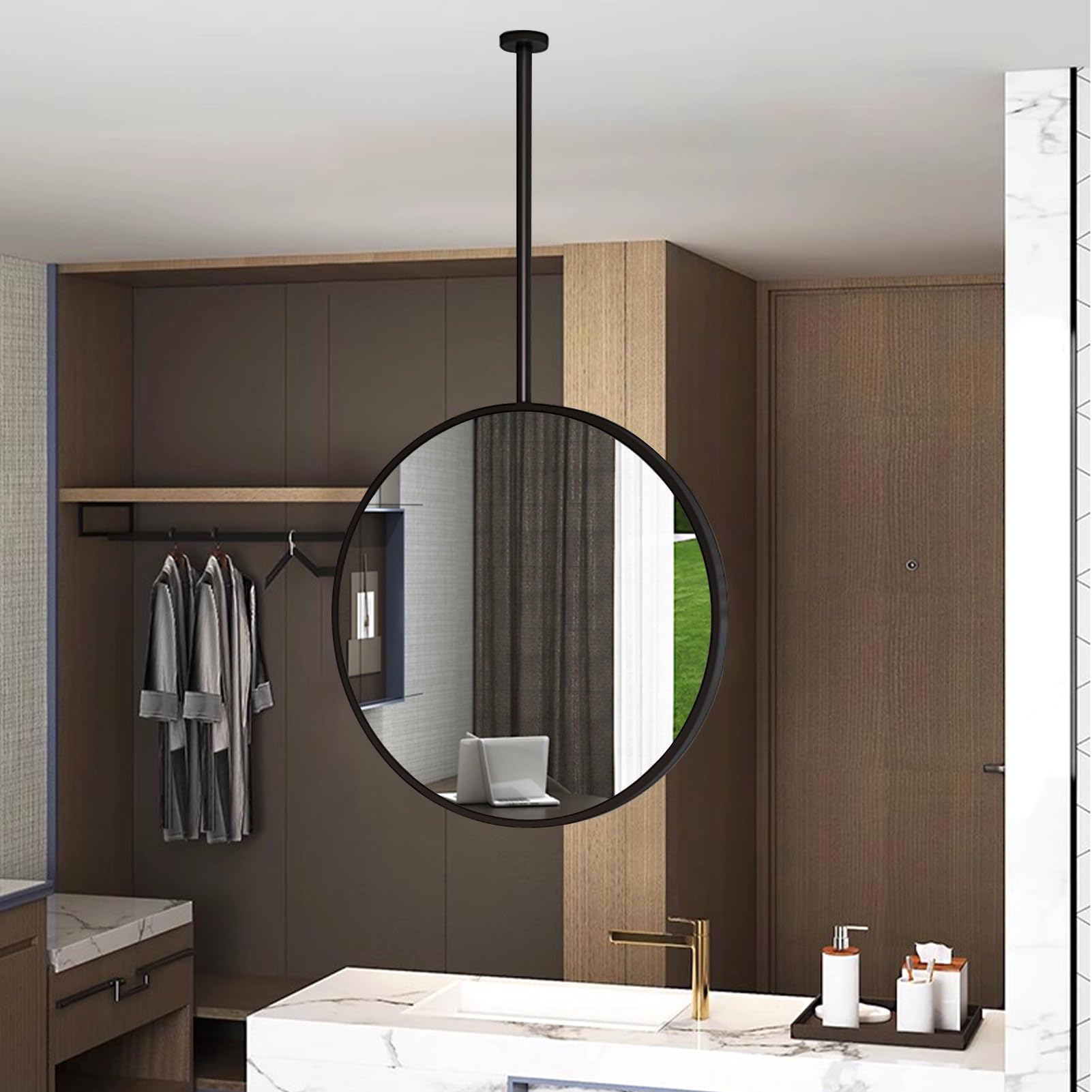 FGXHHS Floating HD Glass Suspended Vanity for Modern Bedroom and Cloakroom
