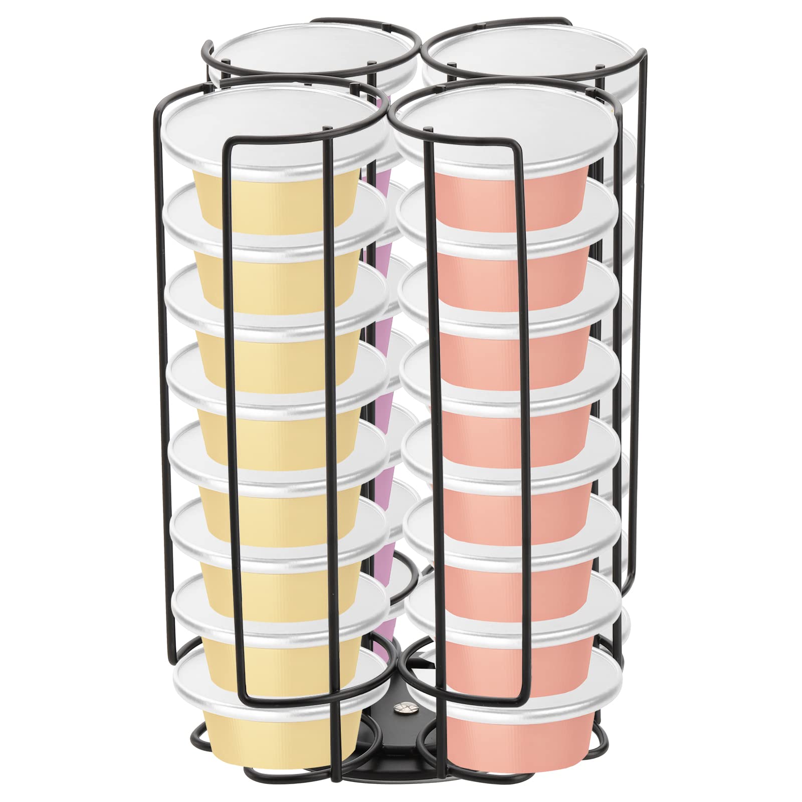 Frcctre Soporte giratorio para cápsulas de café, soporte para cápsulas de café Bartesian, carrusel, capacidad para 40 cápsulas de cápsulas, organizador de almacenamiento de cápsulas de café de