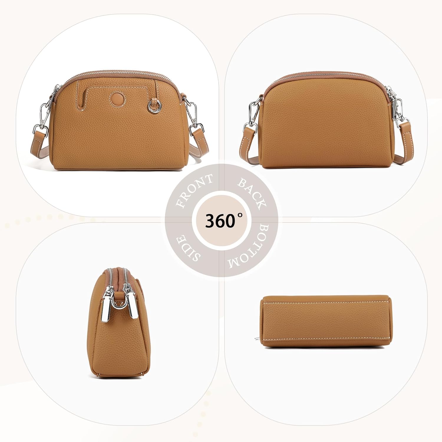 Genuine Leather Small Crossbody Bags for Women, Cell Phone Shoulder Purses, Mini Wallet Handbags, Adjustable Strap - Image 6