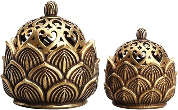 Metal Lotus Incense Burners and Holders - Mini Tabletop Candle Ornaments for Creative Decoration