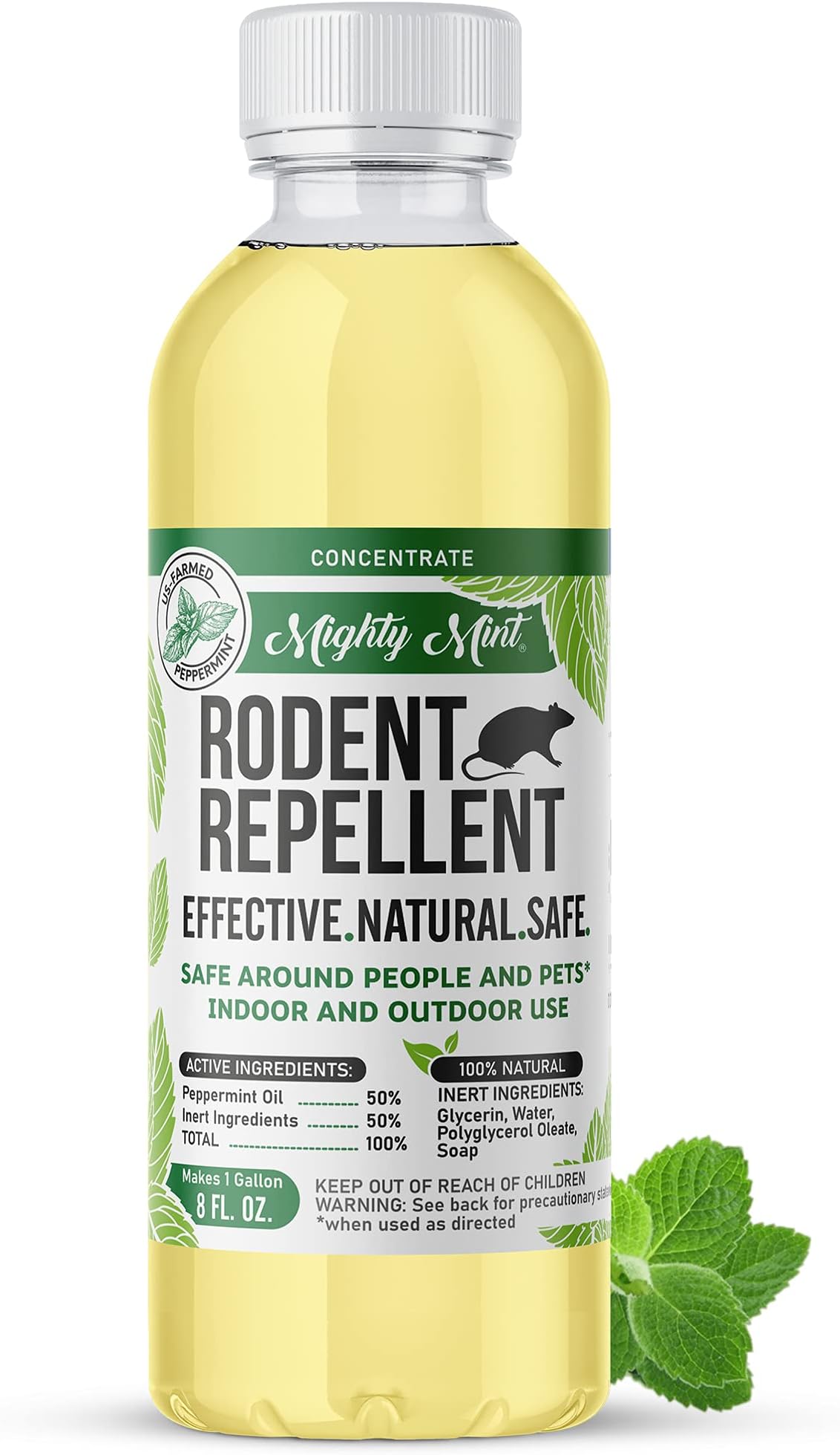 Peppermint Oil Rodent Repellent Concentrate – Natural Indoor & Outdoor Control for Mice and Rats – Plant-Based, Extra-Strong Formula - 16 oz