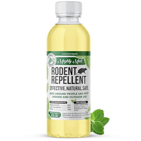 Mighty Mint Peppermint Oil Rodent Repellent Concentrate – Natural Indoor & Outdoor Control for Mice and Rats – Plant-Based, Extra-Strong Formula - 16 oz