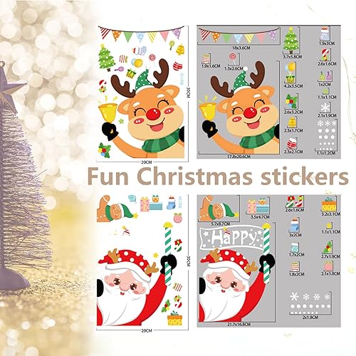 Miniatura 6 de HUGETIGE Cornamentas de automóvil de renos de alta calidad, nariz y calcomanías, juego de rodolfos, decoración de Navidad de reno, accesorios para