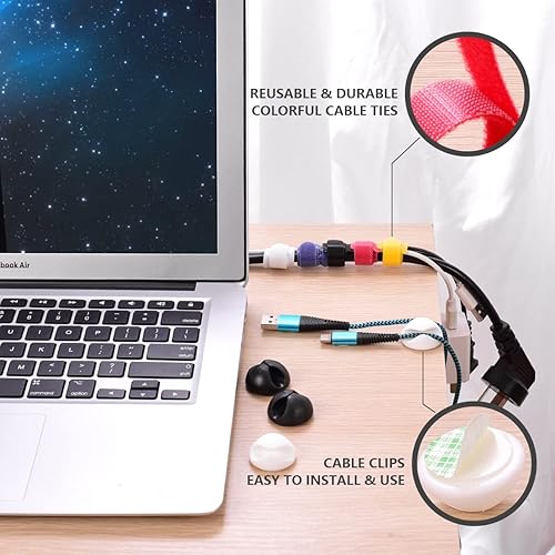 Miniatura 5 de Caja organizadora de cables grande  Caja organizadora de cables de grano de madera para ocultar cables y tiras de alimentación, cables de TV y