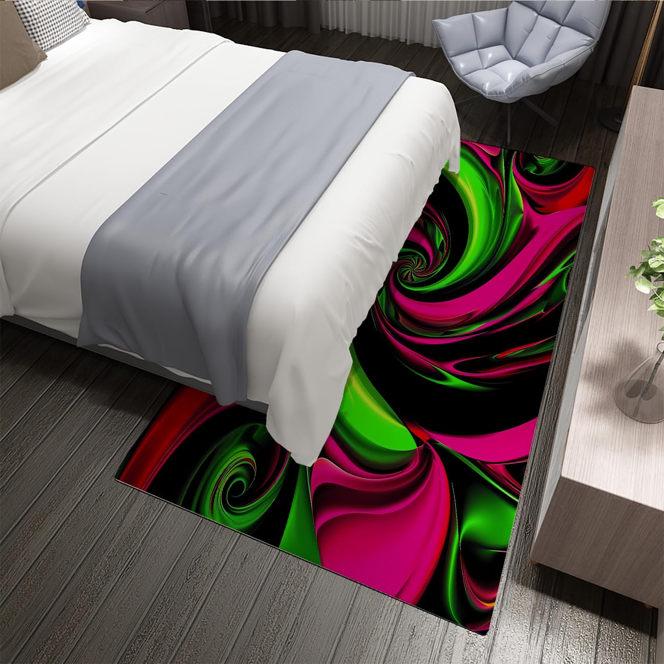 Tapis Moderne imprimé 3D 60x120 Tapis Artistique néon