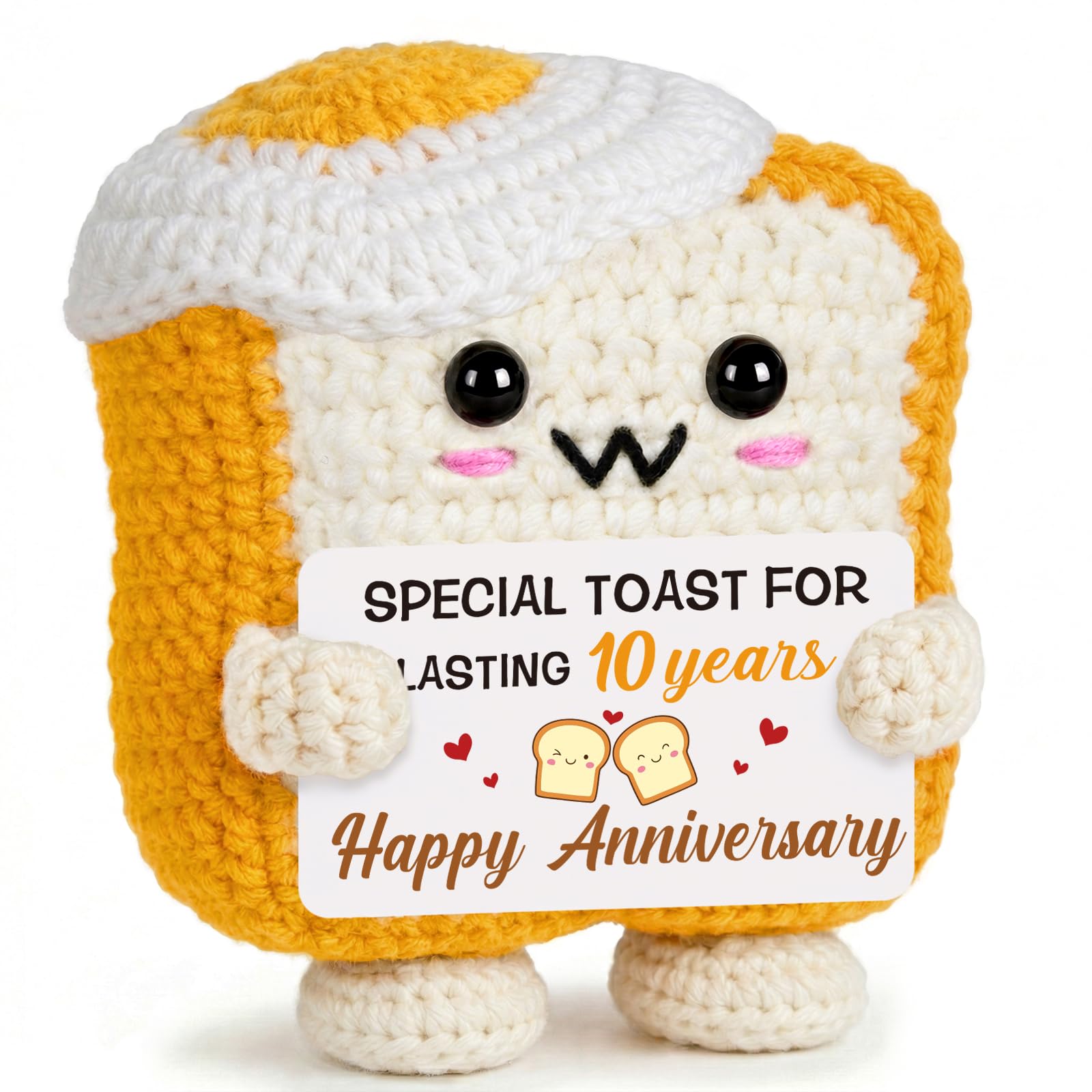 10th Anniversary Wedding Gifts, Romantic 10 Years - Positive Crochet Toast