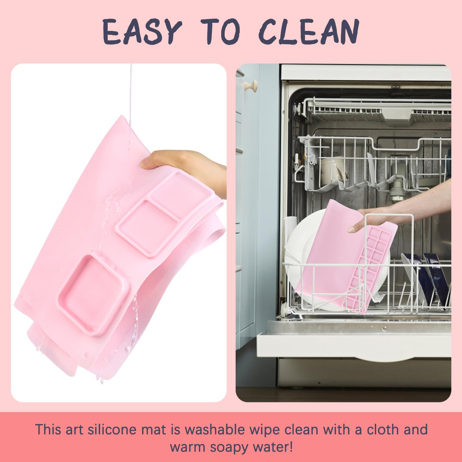 Tappetino In Silicone Per Pittura E Fai Da Te - 51x41 Cm Con Pennelli E Tazza - Antiaderente E Pieghevole Per Bambini