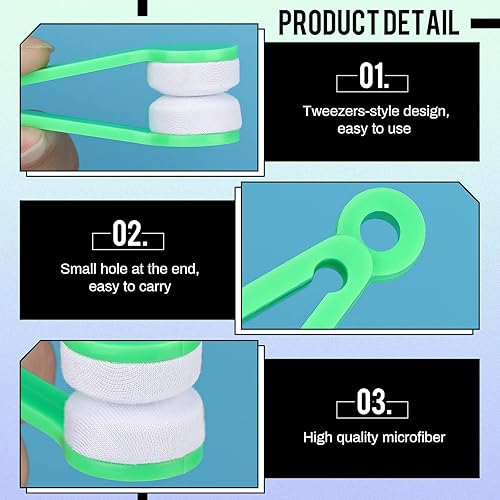 Miniatura 3 de Konohan 40 piezas de mini lentes limpiador de lentes cepillo para lentes Mini cepillo de microfibra limpiador de gafas herramienta de limpieza suave