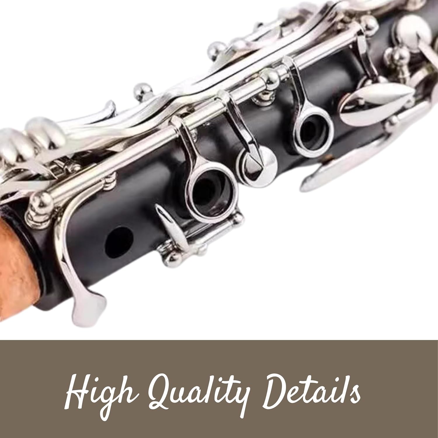 Deloitte Bb Clarinet, ABS, Nickel Plated, DCL-225, Professional Clarinet for Beginner, with Hand Case Bag and Cleaning Kit